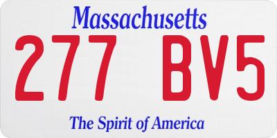 MA license plate 277BV5