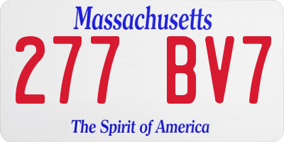 MA license plate 277BV7