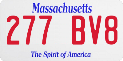 MA license plate 277BV8