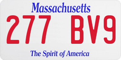 MA license plate 277BV9