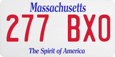 MA license plate 277BX0