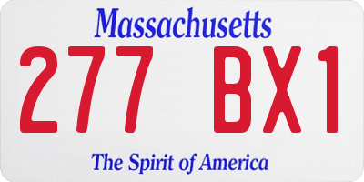 MA license plate 277BX1