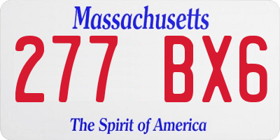 MA license plate 277BX6