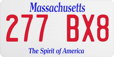 MA license plate 277BX8