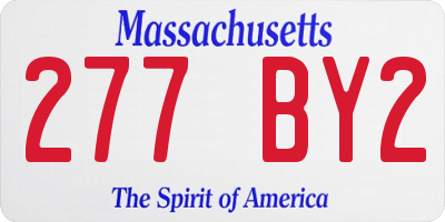 MA license plate 277BY2