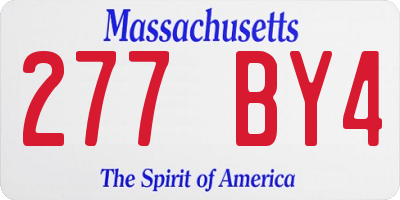 MA license plate 277BY4