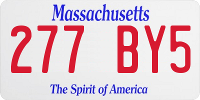 MA license plate 277BY5