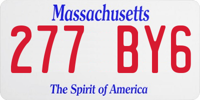 MA license plate 277BY6