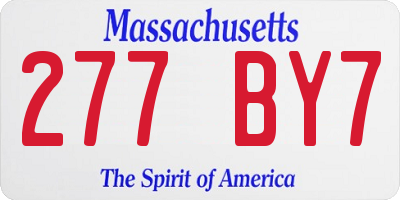 MA license plate 277BY7