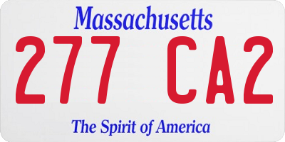 MA license plate 277CA2