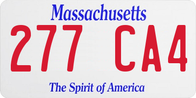 MA license plate 277CA4