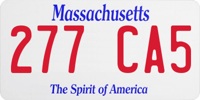 MA license plate 277CA5