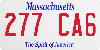 MA license plate 277CA6