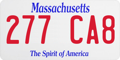 MA license plate 277CA8