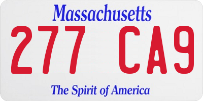 MA license plate 277CA9