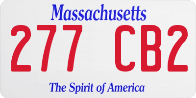 MA license plate 277CB2