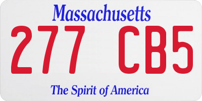 MA license plate 277CB5