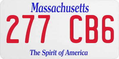 MA license plate 277CB6