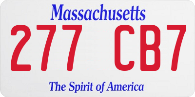 MA license plate 277CB7