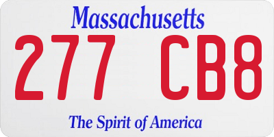 MA license plate 277CB8