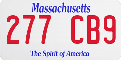MA license plate 277CB9