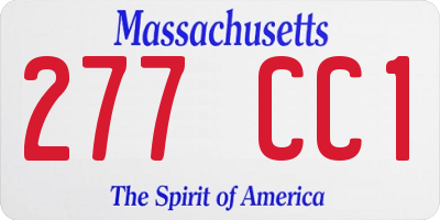 MA license plate 277CC1