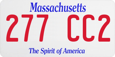 MA license plate 277CC2