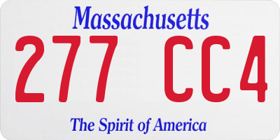 MA license plate 277CC4