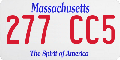 MA license plate 277CC5