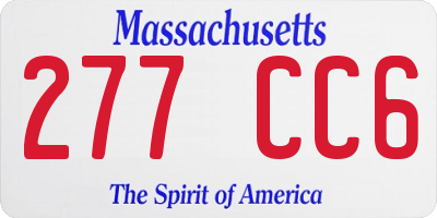 MA license plate 277CC6