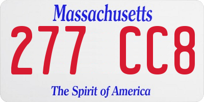 MA license plate 277CC8