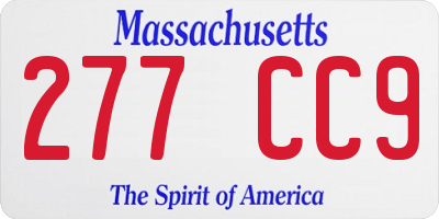 MA license plate 277CC9