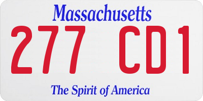 MA license plate 277CD1
