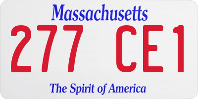 MA license plate 277CE1