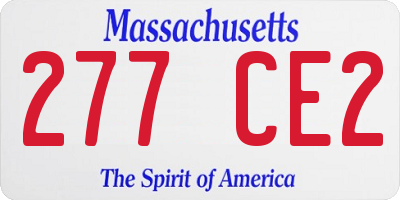 MA license plate 277CE2