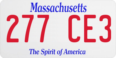 MA license plate 277CE3