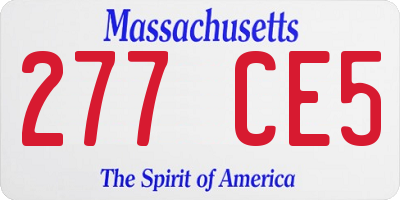 MA license plate 277CE5