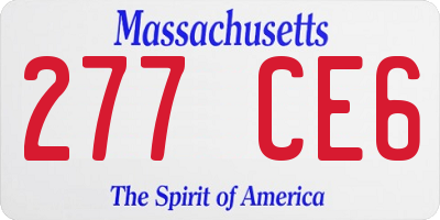 MA license plate 277CE6