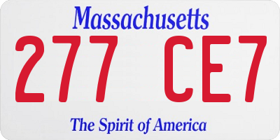 MA license plate 277CE7