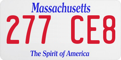 MA license plate 277CE8