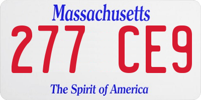 MA license plate 277CE9