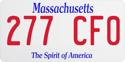 MA license plate 277CF0