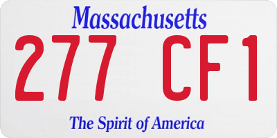 MA license plate 277CF1