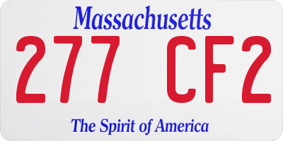 MA license plate 277CF2