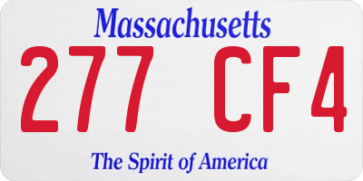 MA license plate 277CF4