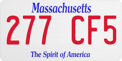MA license plate 277CF5