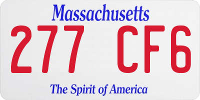 MA license plate 277CF6