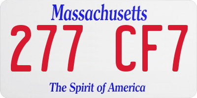 MA license plate 277CF7