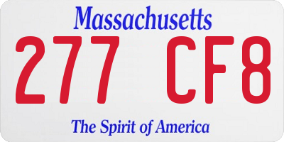 MA license plate 277CF8