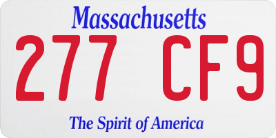 MA license plate 277CF9